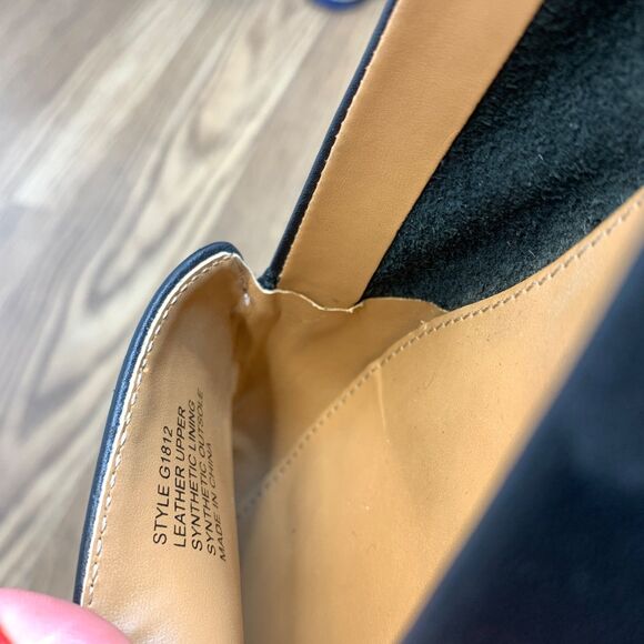 J.Crew Womens Size 8.5 Black Leather Slipper Loafers Slip On - Picture 11 of 11